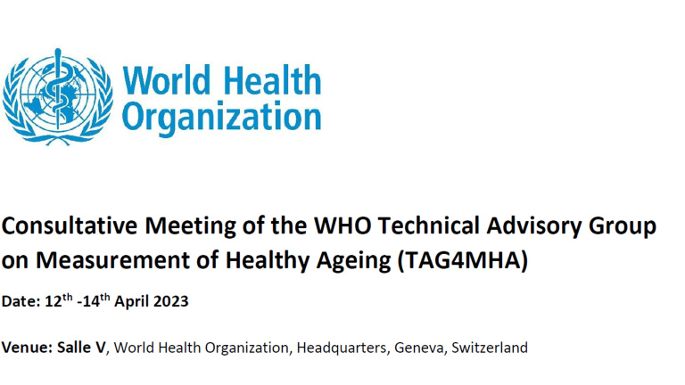 Riunione consultiva del Technical Advisory Group on Measurement of Healthy Ageing (TAG4MHA)